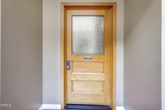 a view of front door