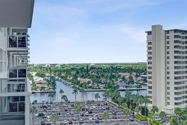 a view of a city with tall buildings