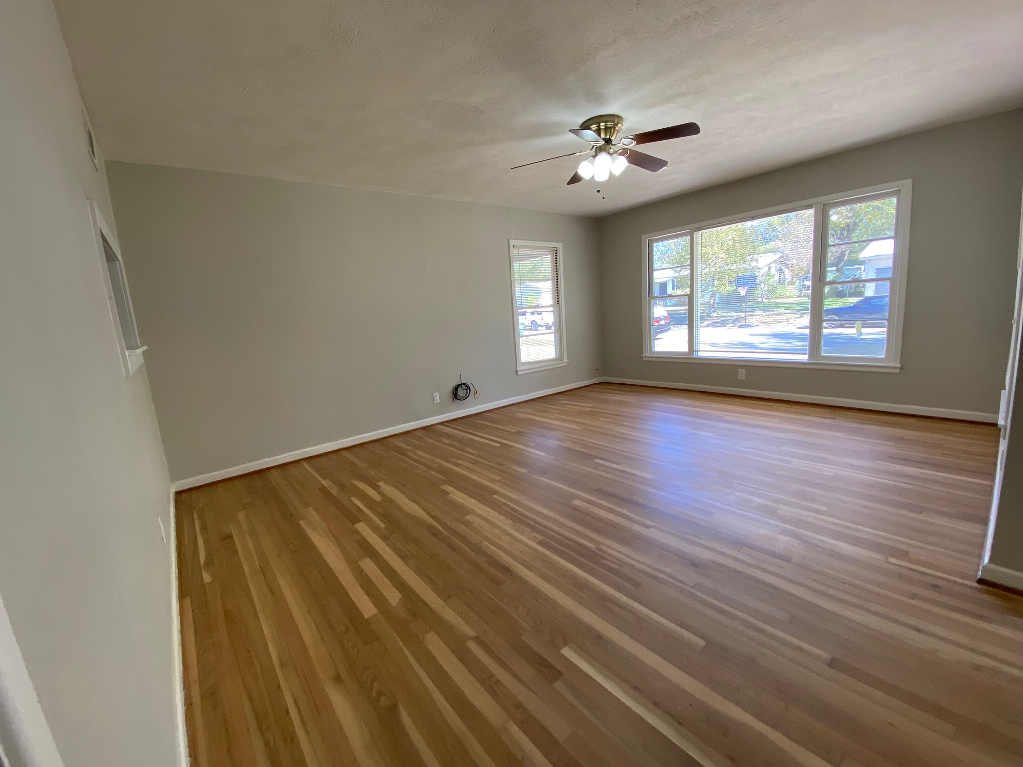 1818 South 39th Street Temple, TX 76504 - Photo 5 of 14 Living room featuring light wood-style floors and ceiling fan