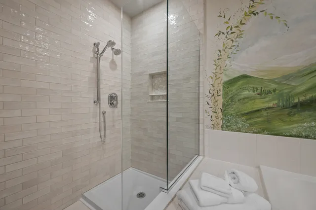 a bathroom with a shower