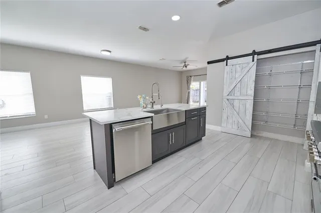 an empty room and window in a room