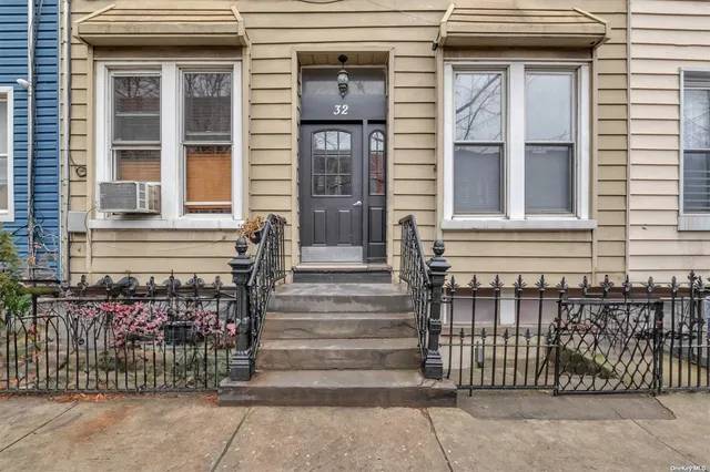 a front view of a house with a window