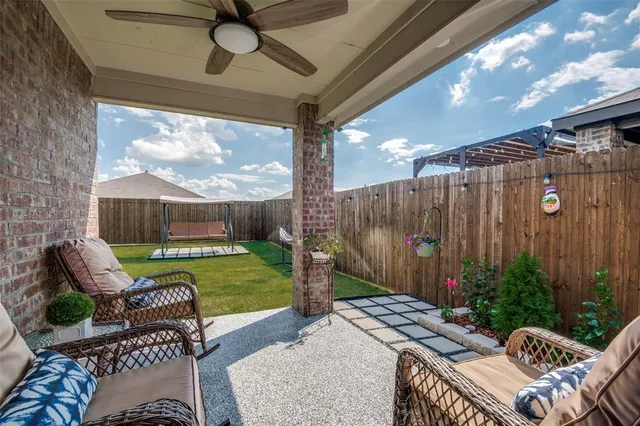 a view of an outdoor sitting area