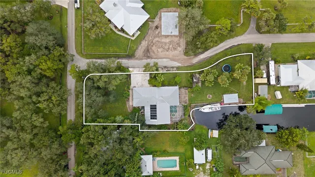 an aerial view of a house