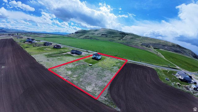 3607 South Parkinson Road South Franklin, ID 83237 - Photo 21 of 24 Overview of rural landscape featuring property boundaries highlighted and a mountain backdrop