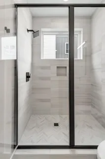 a bathroom with a shower