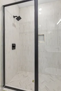 a bathroom with a shower