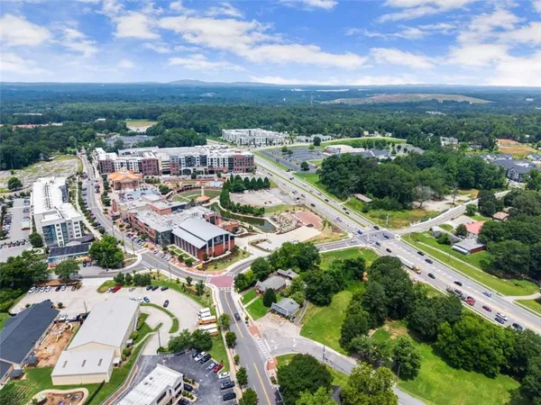 an aerial view of residential house with outdoor space