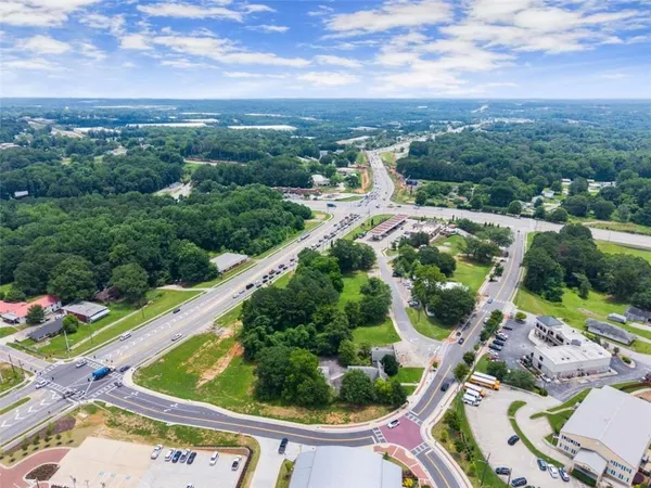 a view of a garden with an outdoor space