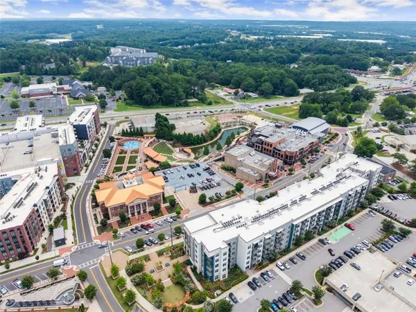 an aerial view of a city with lots of residential buildings