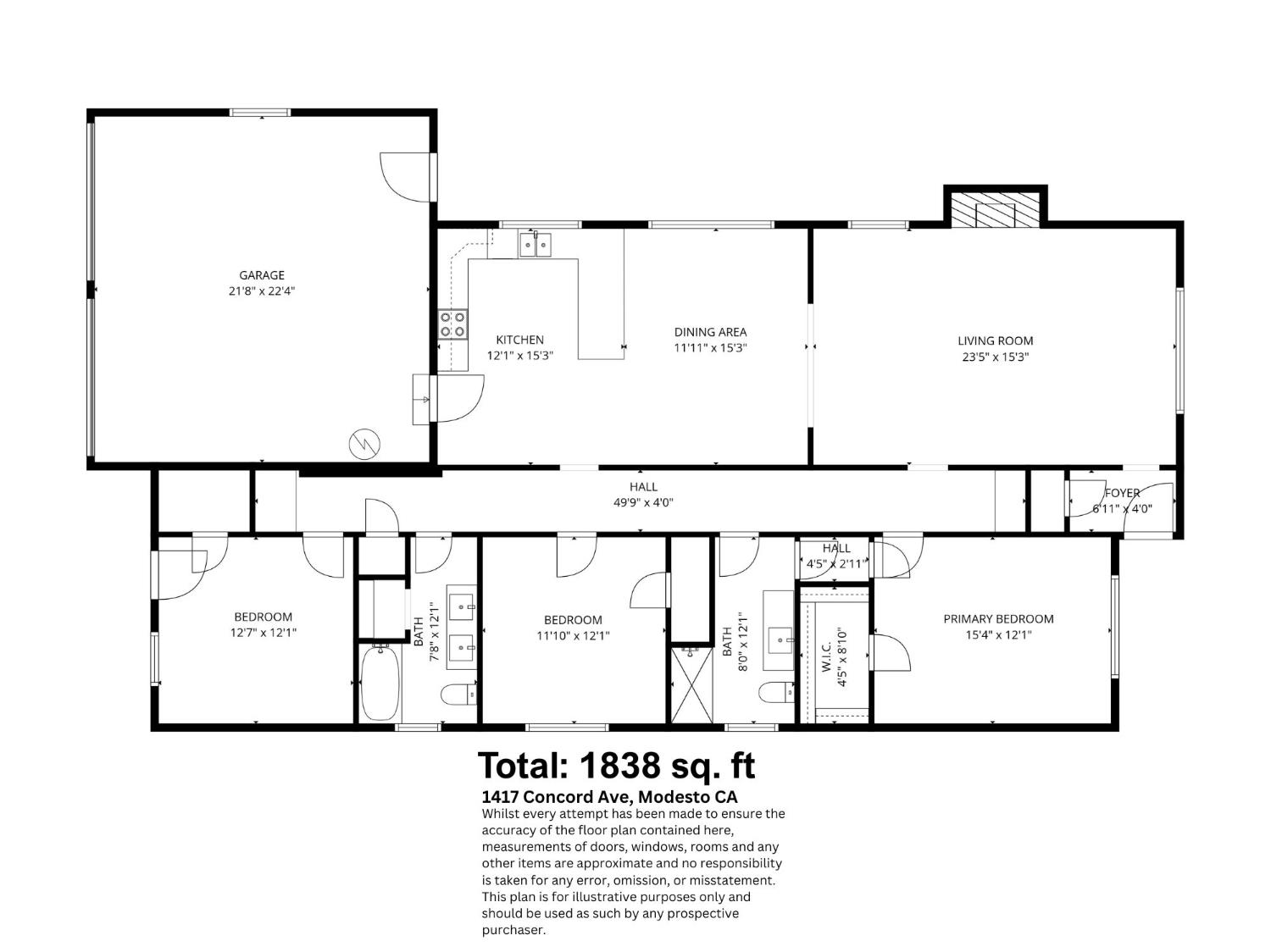 1417 Concord Avenue Modesto, CA 95350 - Photo 40 of 40 a picture of a floor plan