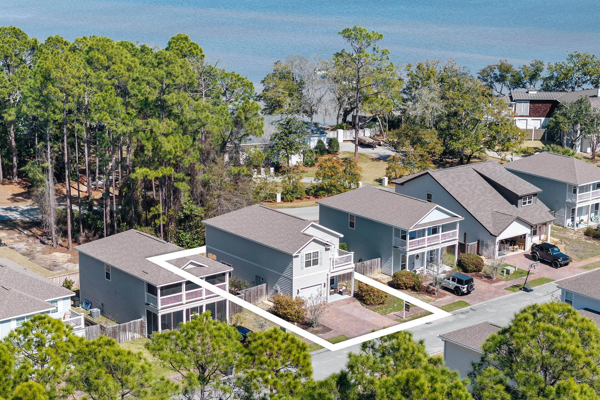 52 Tranquility Lane Santa Rosa Beach, FL 32459 - Photo 9 of 31 an aerial view of a house with yard swimming pool and outdoor seating