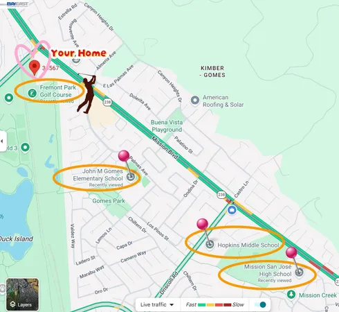 a view of a slide with a slide