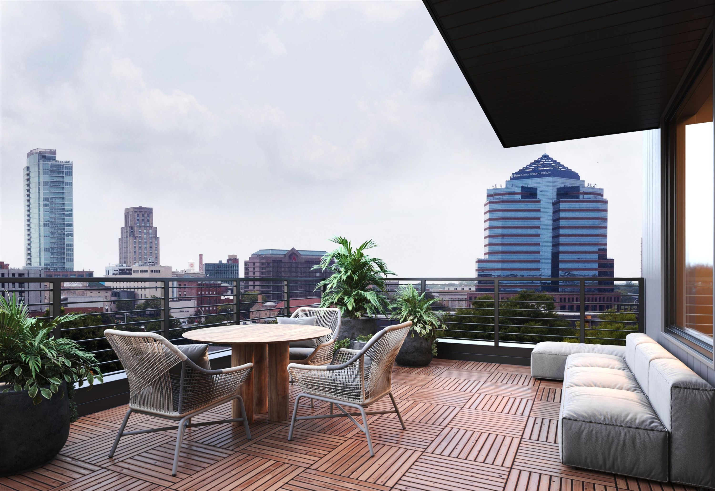 1004 Hundley Durham, NC 27701 - Photo 3 of 21 a view of a terrace with furniture and a potted plant