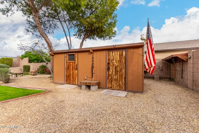 a view of a road with a building in the background