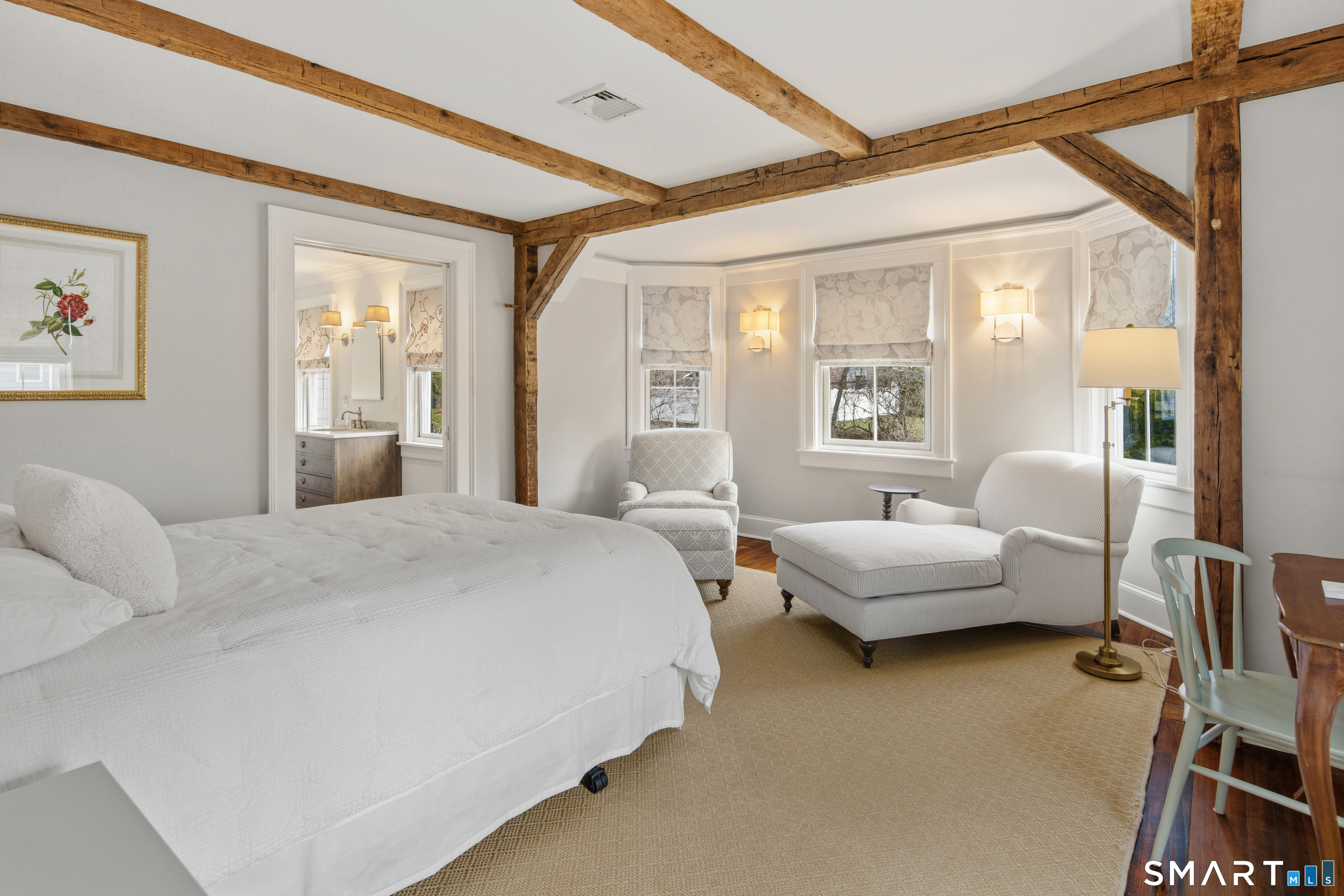 5 Middlesex Road Darien, CT 06820 - Photo 25 of 33 With ensuite bath. Natural wood beams