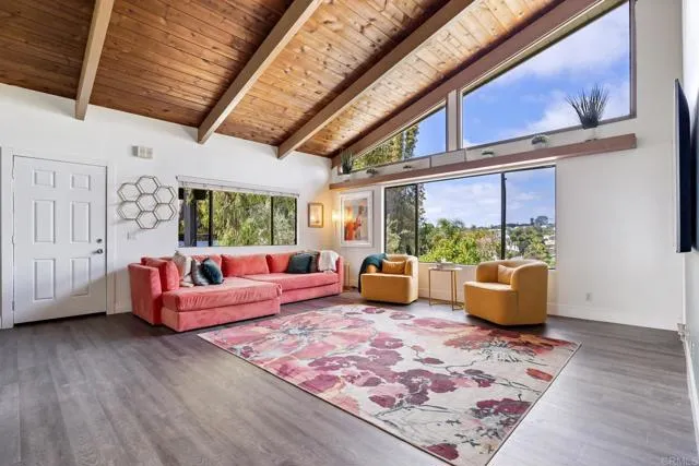601 Neptune Avenue Encinitas, CA 92024 - Photo 16 of 36 a living room with furniture rug and wooden floor