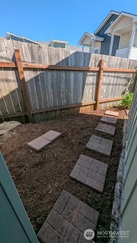 a view of a backyard with a sink