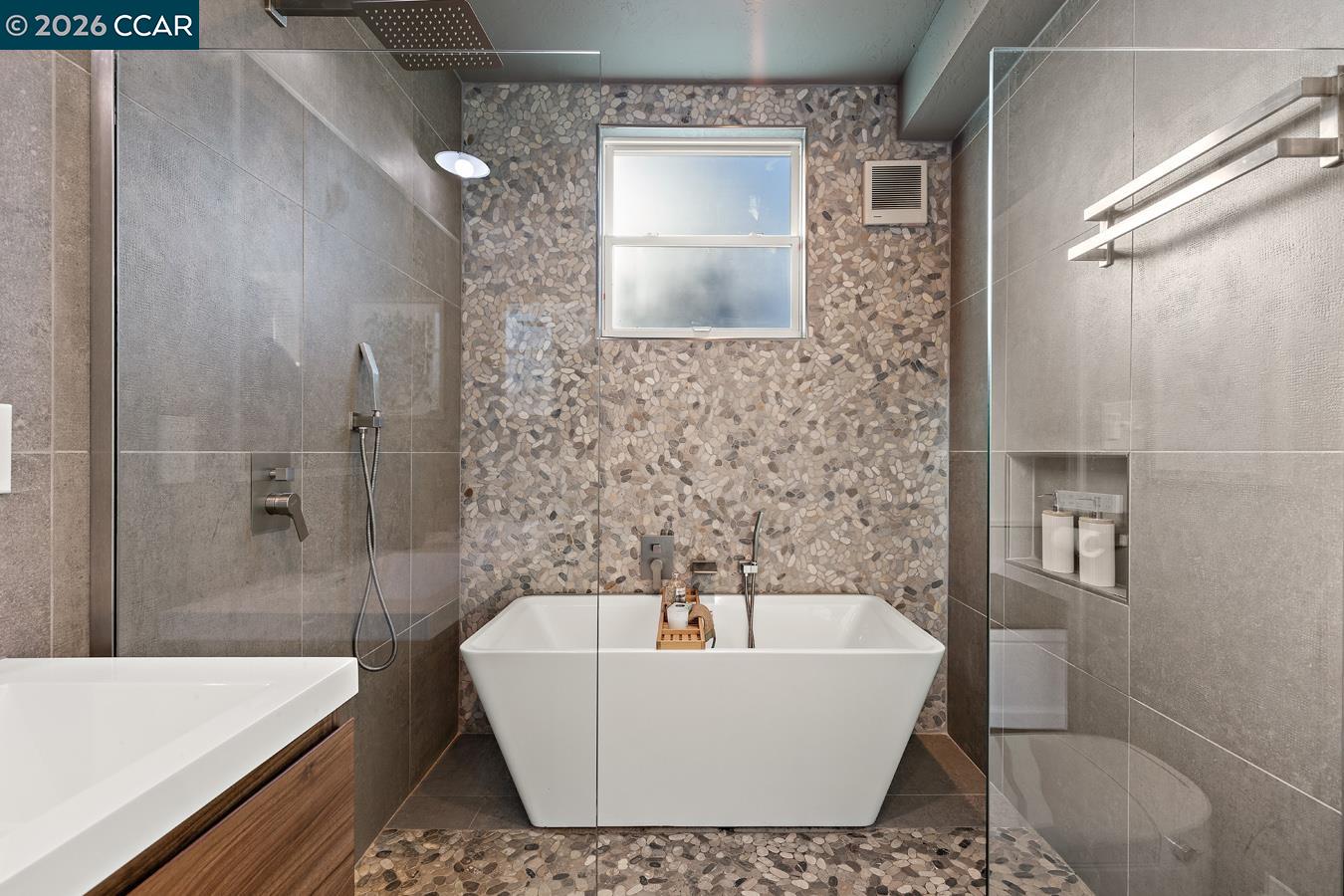 85 Ardmore Road Kensington, CA 94707 - Photo 22 of 45 a bathroom with a bathtub and shower