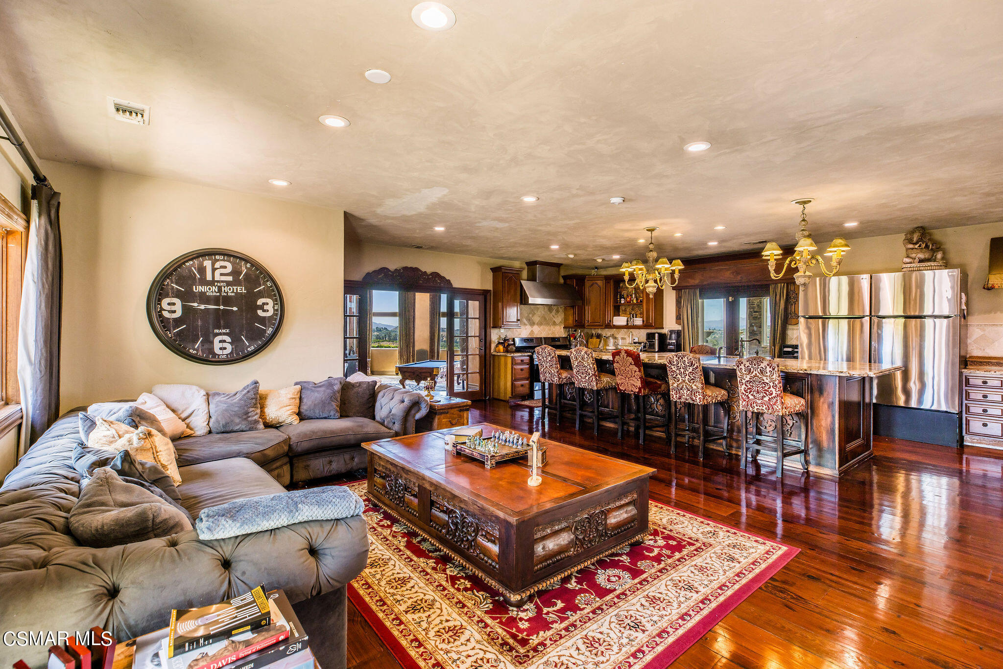 15660 LaPeyre Road Moorpark, CA 93021 - Photo 58 of 84 a living room with lots of furniture and view of kitchen