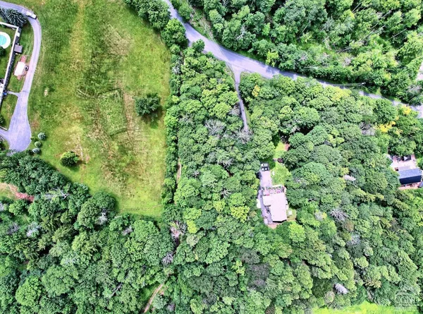 a view of a lush green field