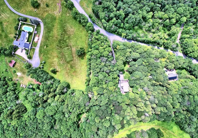 a view of a lush green field