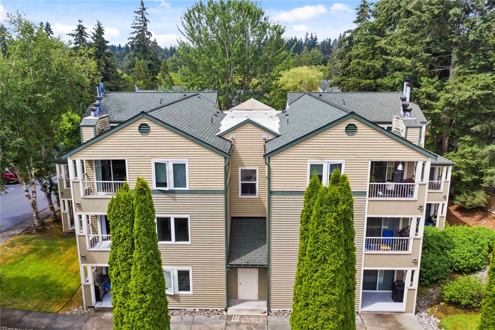 a aerial view of a house