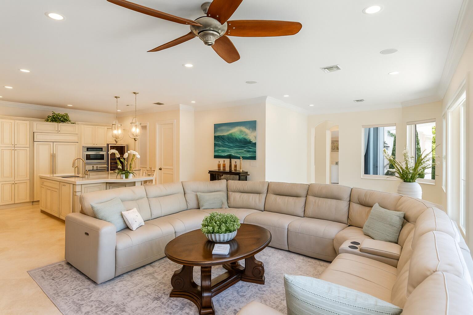 712 Northeast 71st Street Boca Raton, FL 33487 - Photo 25 of 97 a living room with furniture and a view of kitchen