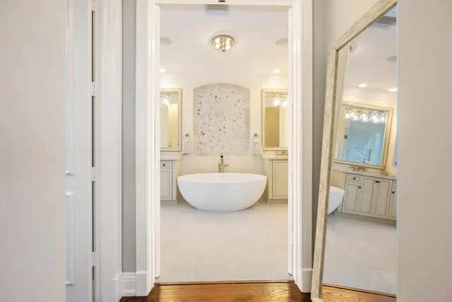 a view of a swimming pool with an outdoor space