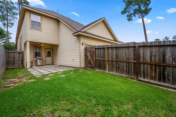 a view of a backyard with a garden