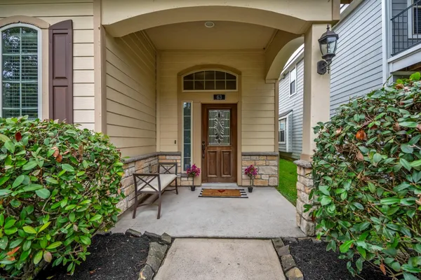 a front view of a house with outdoor space