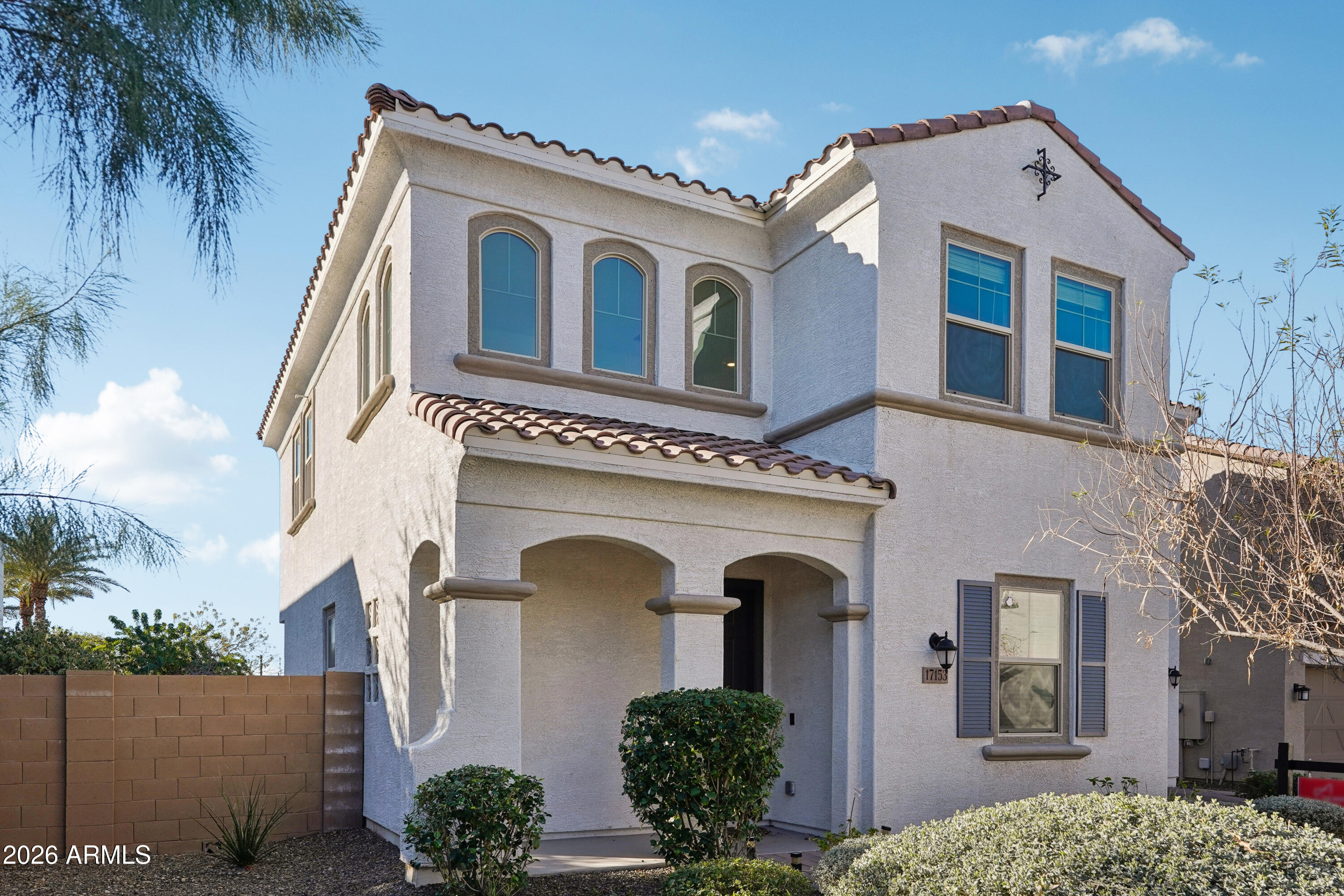 a front view of a house