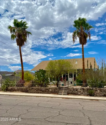 a front view of a house with yard and trees