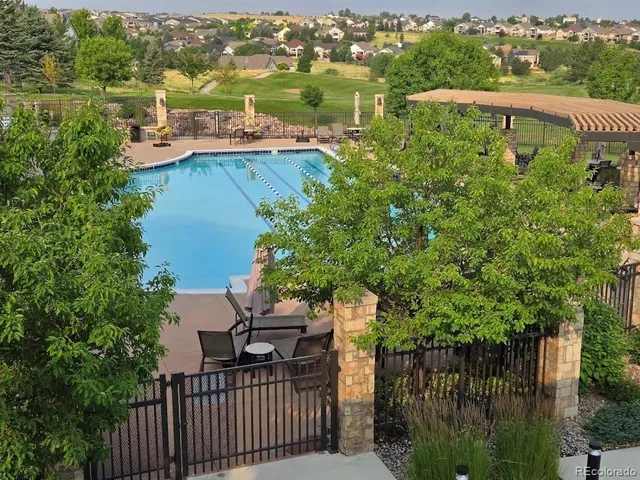 a outdoor space with lots of tables and chairs