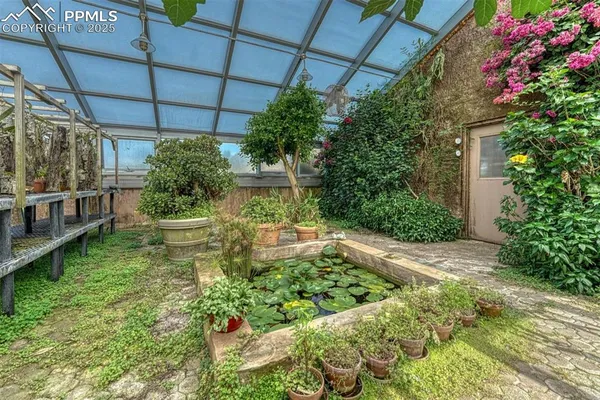 a large room with lots of wooden furniture