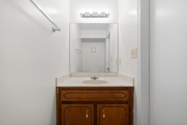 a view of a hallway with closet
