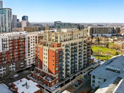 a view of a city with tall buildings