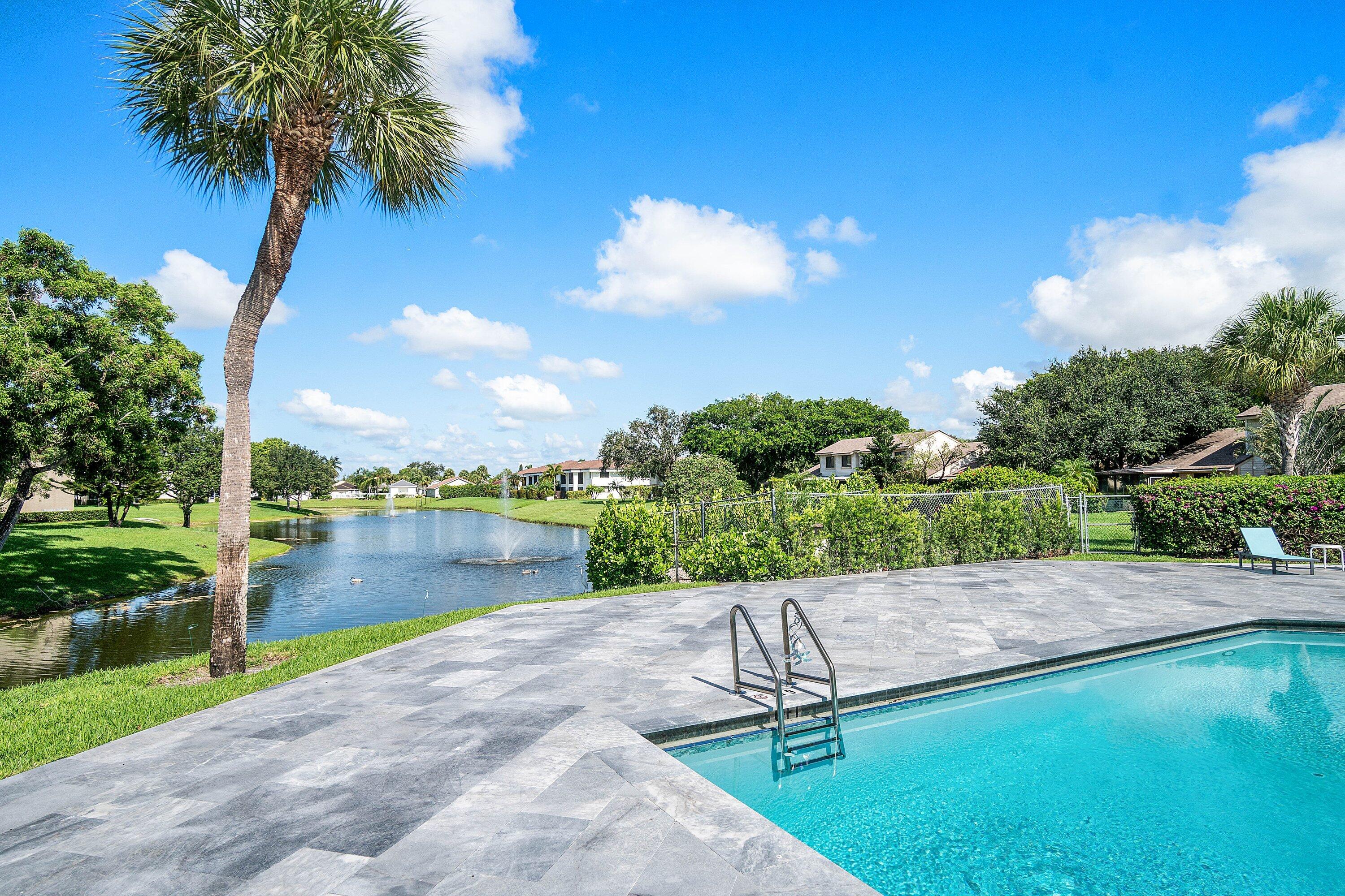732 Lago Road Delray Beach, FL 33445 - Photo 35 of 42 Pool & Lake View