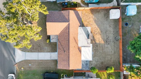 an aerial view of a house