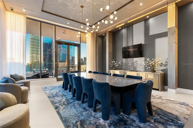 a front view of a building with glass windows