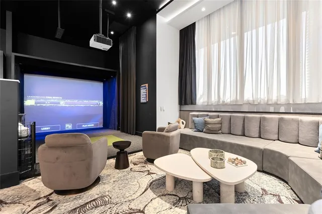 a city view with tall buildings