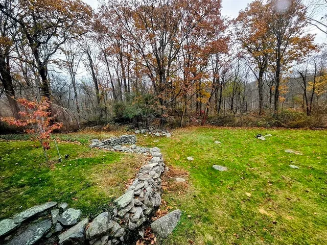 a backyard of a house with lots of green space