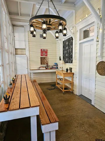 workspace with wooden floor