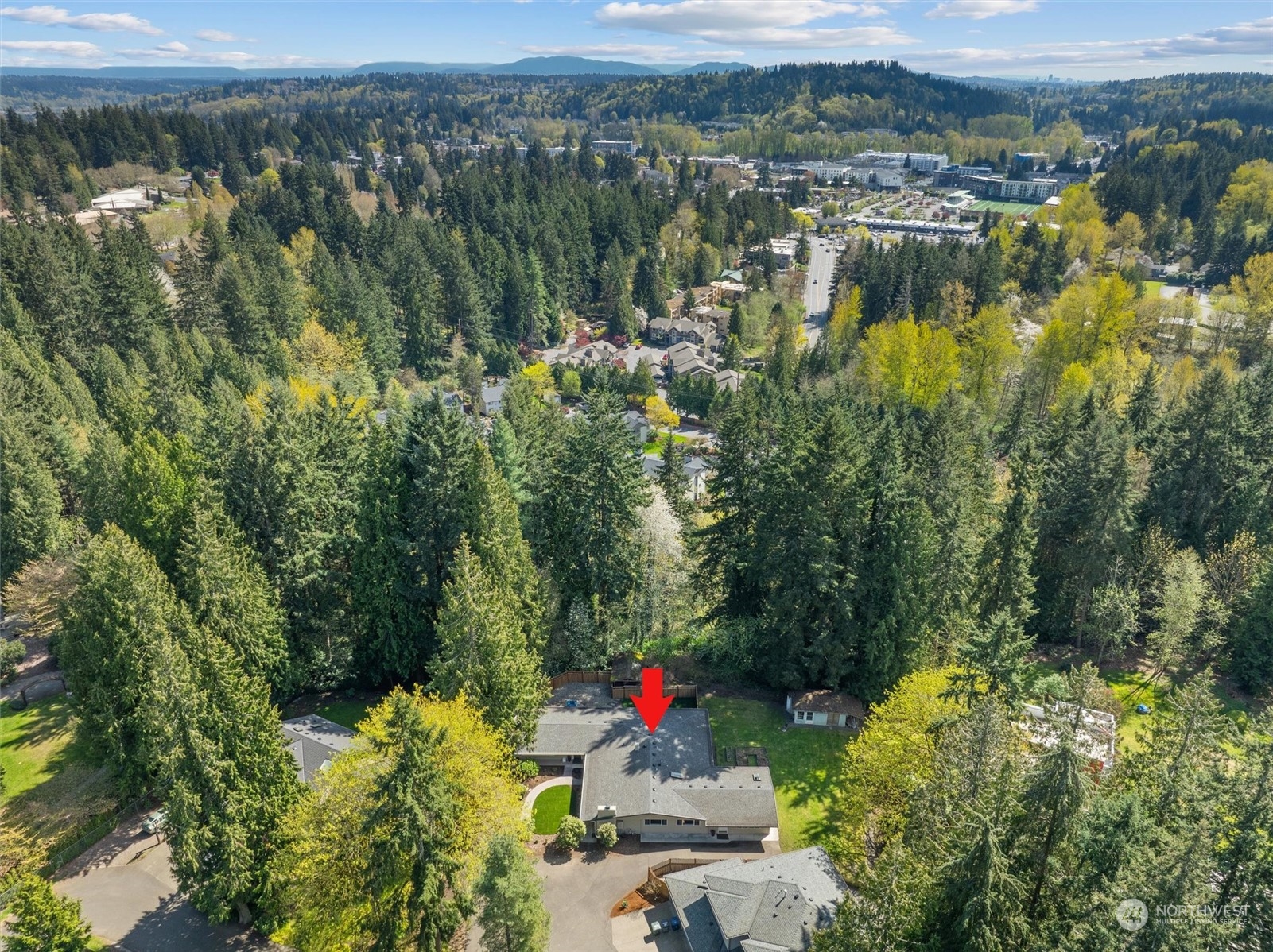 9631 Northeast 198th Street Bothell, WA 98011 - Photo 39 of 40 an aerial view of residential houses with outdoor space and trees