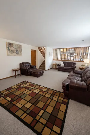 a living room with furniture