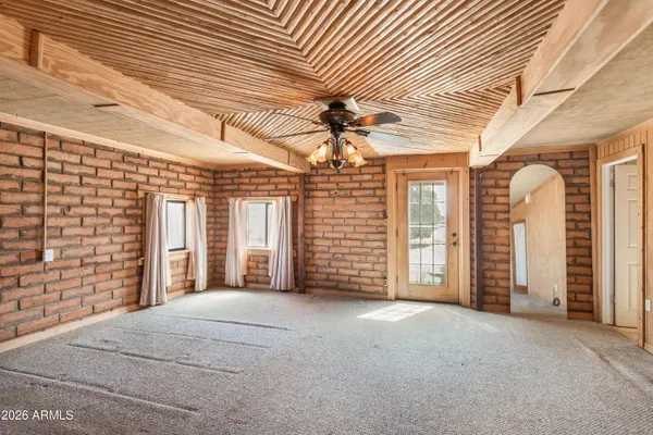 a view of a livingroom with a chandelier