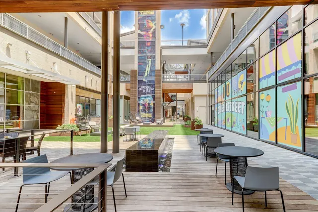 a front view of a building with street view