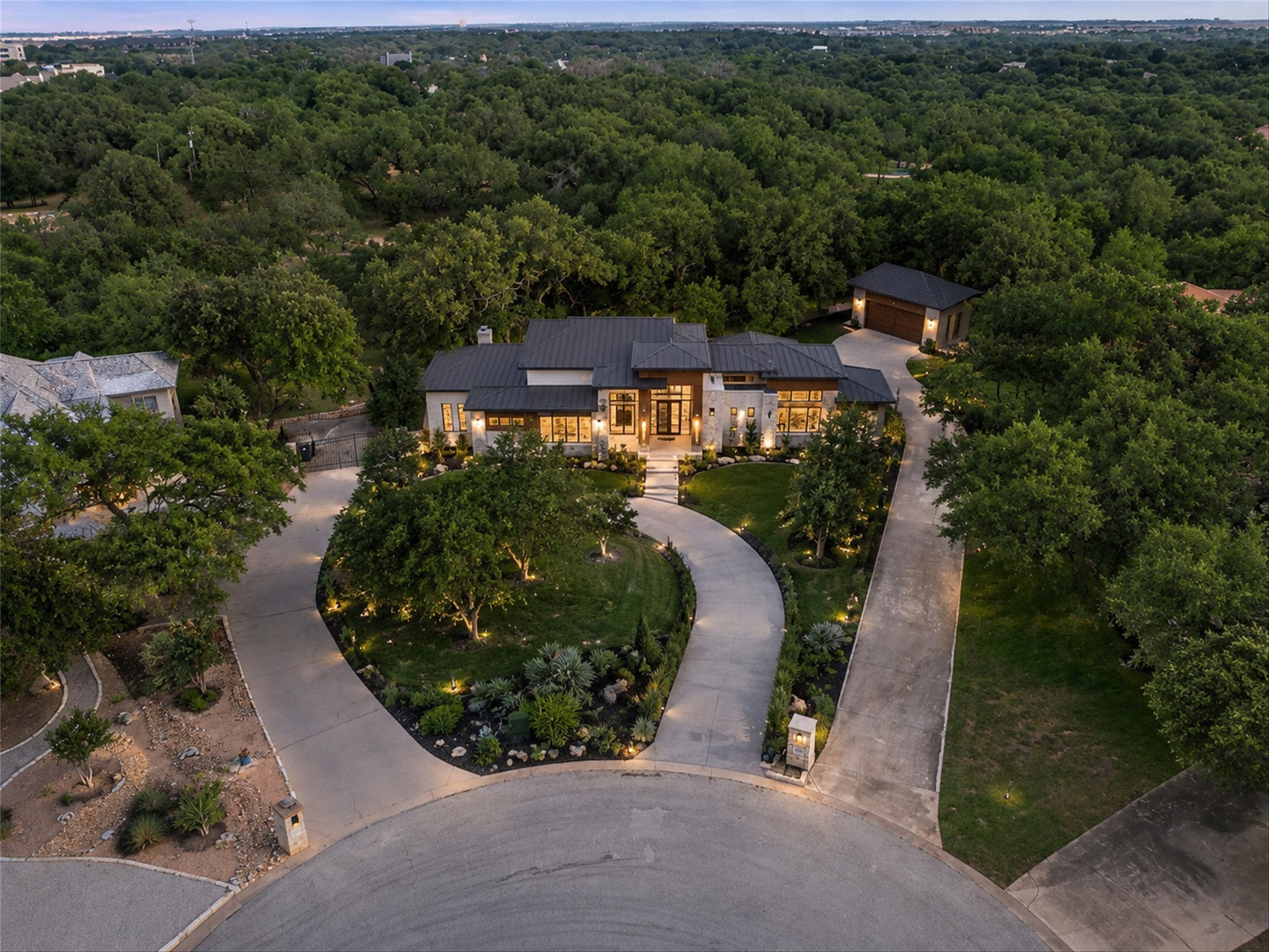 120 East Rustle Cove Georgetown, TX 78628 - Photo 21 of 25 an aerial view of a house with a yard and lake view