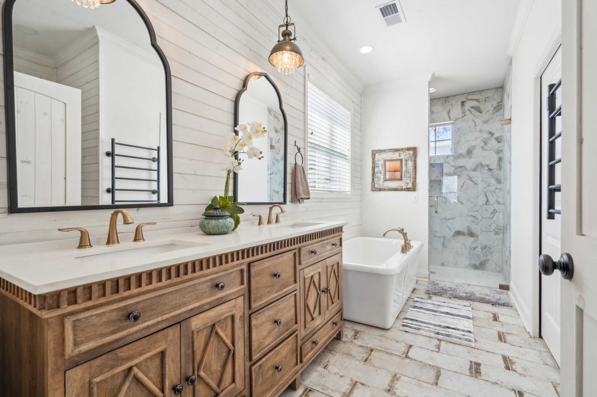 15 Barbara Road Buchanan, TN 38222 - Photo 20 of 35 a spacious bathroom with a double vanity sink a toilet a mirror and shower