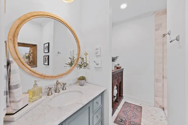 a bathroom with a shower